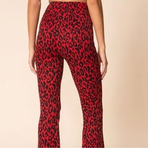 Superdown red cheetah print pants - Kick flare - Size L